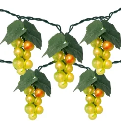 Northlight Grape Cluster Outdoor Patio String Light Set - Green - 6' Green Wire - 5ct