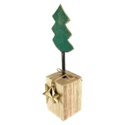 Northlight Metal Tree With Stars And Chunky Wooden Base Christmas Decoration - 16.75" - Green -Holiday Decoration Store GUEST a32467ac 5b7b 4024 b073 fdaa32ec9744