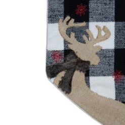 Northlight 18-Inch Black And White Buffalo Plaid Burlap Reindeer Christmas Stocking -Holiday Decoration Store GUEST a331017e c79b 4e82 a6bb 524e688e7283