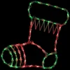 Northlight Lighted Stocking Silhouette Window Christmas Decoration - 18" - Red And Green