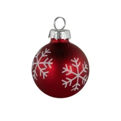Northlight Christmas Glass Ball Ornament With Snowflake Place Card Holders - 2" - Red - Set Of 6 -Holiday Decoration Store GUEST a6baeb95 b7e0 4142 9ea8 0a448713b43c