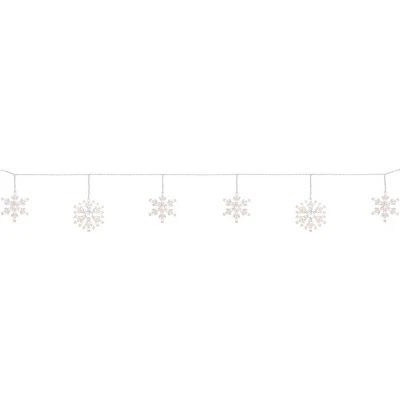 Northlight Snowflake Christmas Lights - White - 8.5' White Wire - 5ct 3 Northlight Snowflake Christmas Lights - White - 8.5' White Wire - 5ct - Image 3