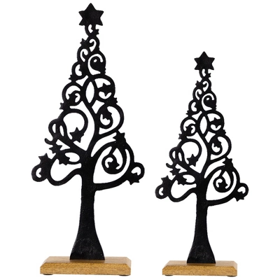 Northlight Starry Trees Metal Christmas Decorations - 18.5" - Black - Set Of 2 5 Northlight Starry Trees Metal Christmas Decorations - 18.5" - Black - Set Of 2 - Image 5