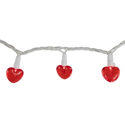 Northlight 20-Count Red LED Mini Hearts Valentine's Day Lights - 4.75ft, White Wire 2 Northlight 20-Count Red LED Mini Hearts Valentine's Day Lights - 4.75ft, White Wire - Image 2
