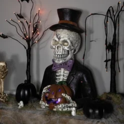 Northlight LED Lighted Skeleton With Jack-O-Lantern Halloween Decoration - 23.5"
