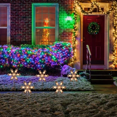 Northlight Lighted Snowflake Outdoor Christmas Pathway Markers - 14.25" - Set Of 5 2 Northlight Lighted Snowflake Outdoor Christmas Pathway Markers - 14.25" - Set Of 5 - Image 2