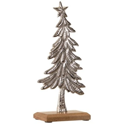 Northlight Embossed Swaying Tree Metal Christmas Decoration - 12" 2 Northlight Embossed Swaying Tree Metal Christmas Decoration - 12" - Image 2