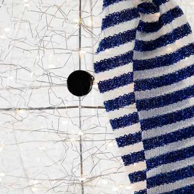 Northlight 48" LED Lighted Silver Mesh Snowman Outdoor Twinkling Christmas Decoration 6 Northlight 48" LED Lighted Silver Mesh Snowman Outdoor Twinkling Christmas Decoration - Image 6