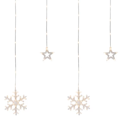 Northlight LED Star And Snowflake Window Curtain Christmas Lights - Clear - 4.75' Clear Wire - 250ct 1 Northlight LED Star And Snowflake Window Curtain Christmas Lights - Clear - 4.75' Clear Wire - 250ct