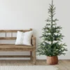 Northlight Real Touch™️ Pre-Lit Pencil Nordmann Fir Artificial Christmas Tree - 6.5' - Warm Clear LED Lights
