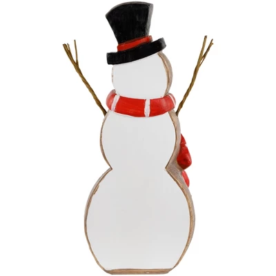 Northlight Wooden Snowman "Merry Christmas" Decoration - 8.5" 4 Northlight Wooden Snowman "Merry Christmas" Decoration - 8.5" - Image 4