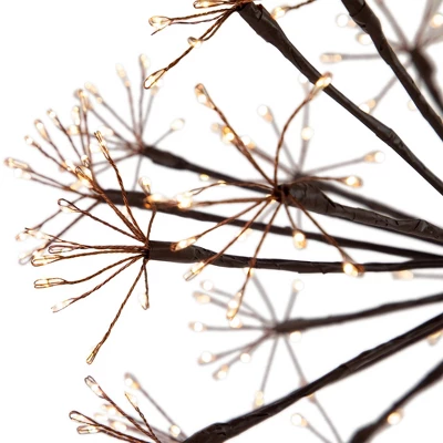 Northlight 12" Pre-Lit LED Brown Christmas Ball Decoration - Warm White Lights 2 Northlight 12" Pre-Lit LED Brown Christmas Ball Decoration - Warm White Lights - Image 2