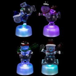 Northlight LED Lighted Color Changing Snowmen Acrylic Christmas Decorations - 4.25" - Set Of 4 -Holiday Decoration Store GUEST b6c05c2c 078a 40d7 aa09 c48061614d33