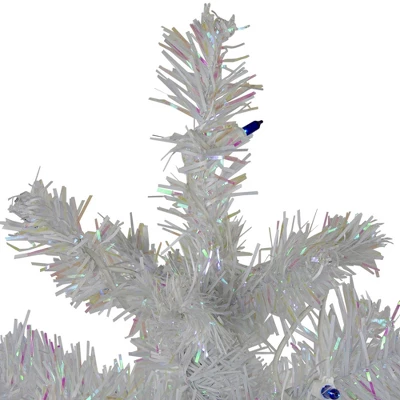 Northlight 3' Pre-Lit White Medium Pine Artificial Christmas Tree - Blue Lights 2 Northlight 3' Pre-Lit White Medium Pine Artificial Christmas Tree - Blue Lights - Image 2