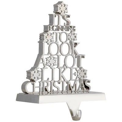Northlight "It's Beginning To Look A Lot Like Christmas" Metal Tree Stocking Holder - 6.5" 3 Northlight "It's Beginning To Look A Lot Like Christmas" Metal Tree Stocking Holder - 6.5" - Image 3