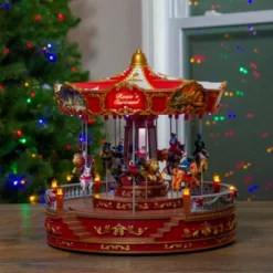 Northlight 14" LED Lighted Animated And Musical Carousel Christmas Decoration