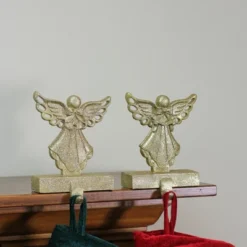 Northlight Angel Glittered Christmas Stocking Holders - 5.5" - Gold - Set Of 2 -Holiday Decoration Store GUEST b90e68f3 9056 493b b49a fd094dd885ce