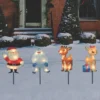 Northlight Set Of 4 Lighted Rudolph And Friends Christmas Pathway Markers - Clear Lights