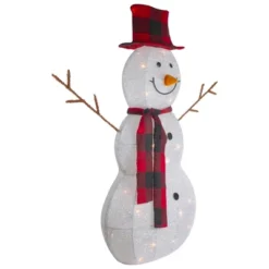 Northlight Lighted Tinsel Snowmen Family Christmas Yard Decorations - Clear Lights - Set Of 2 -Holiday Decoration Store GUEST bbb942d6 6d8f 4922 aa3a 48aaf2d374be