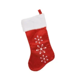 Northlight 19" Red And White Snowflake Embroidered Christmas Stocking