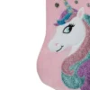 Northlight 20.5" Pink Velvet Unicorn With Sequins Christmas Stocking