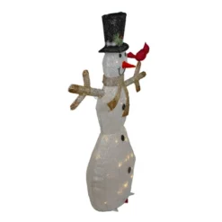 Northlight 49" White And Black LED Lighted Snowman With Top Hat Christmas Outdoor Decoration -Holiday Decoration Store GUEST be236365 1c61 41bd 99b8 cdc54f7c955d