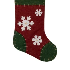 Northlight 20" Green And Red Snowflake Christmas Stocking With Blanket Stitching -Holiday Decoration Store GUEST bf96a2ed 13ba 4368 8784 ebf849e1889a