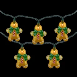 Northlight Gingerbread Man With Bowties Christmas Light Set - Clear - 7.5' Green Wire - 10ct -Holiday Decoration Store GUEST c064fe4a 8f23 48cf bec2 1d249f34a356