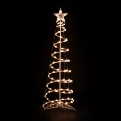 Northlight Lighted Spiral Outdoor Christmas Tree With Star - 4' - Clear