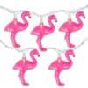 Northlight Pink Flamingo Indoor Outdoor Patio Light Set - 7.25' White Wire - 10ct