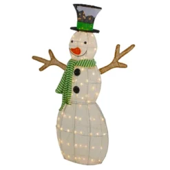 Northlight 43" LED Lighted Snowman With Top Hat And Green Scarf Outdoor Christmas Decoration -Holiday Decoration Store GUEST c3c78ec5 e5c1 45cb 8191 a3a49c23699a