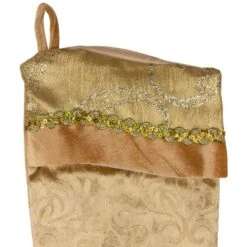 Northlight 20.5" Gold Etched Velvet Christmas Stocking With Glitter Print And Metallic Trim -Holiday Decoration Store GUEST c3dec264 9161 4491 8391 64cc7100e8fe
