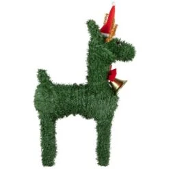 Northlight Reindeer With Santa Hat, Bell And Bow Artificial Pine Christmas Decoration - 16" -Holiday Decoration Store GUEST c3ed558a f551 4119 9788 bf64192b1927