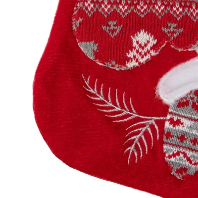 Northlight 20.5-Inch Red And White Winter Mittens Embroidered Christmas Stocking 5 Northlight 20.5-Inch Red And White Winter Mittens Embroidered Christmas Stocking - Image 5