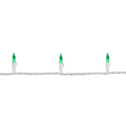 Northlight LED Mini Christmas Lights - Green - 16.25' White Wire - 50ct -Holiday Decoration Store GUEST c547f6fc 326d 4bf6 8124 21b860304001