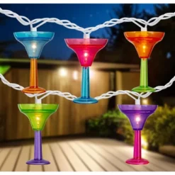 Northlight Margarita Glass Indoor Outdoor Patio Light Set - 9' White Wire - 10ct