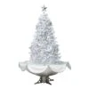 Northlight Lighted Musical Snowing Artificial White Tinsel Christmas Tree - 6' - White LED Lights