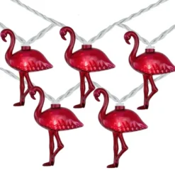 Northlight Pink Flamingo Indoor Outdoor Patio Light Set - 7.25' White Wire - 10ct -Holiday Decoration Store GUEST c5db8c16 10e9 446e 9ea1 d60f869125cd