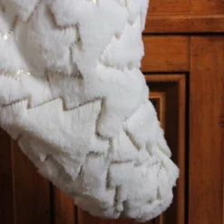 Northlight 18" White And Gold Christmas Stocking With Sequined Trees -Holiday Decoration Store GUEST c60ec4ff 5a90 4bb8 9d59 acb83e5631d3