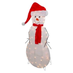 Northlight 42" Lighted 2D Chenille Snowman In Santa Hat Outdoor Christmas Decoration -Holiday Decoration Store GUEST c68f48d9 4f53 44f2 aadd 480b6d522e3d