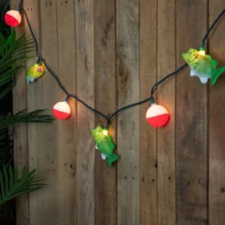 Northlight Bass And Bobber Patio Light Set - 6' Green Wire - 10ct