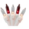 Northlight Mini Icicle Christmas Lights - Red And Clear - 2.5' White Wire - 50ct
