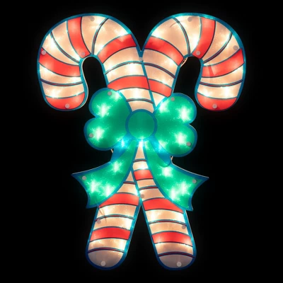 Northlight 18.5" Lighted Double Candy Cane Christmas Window Silhouette 1 Northlight 18.5" Lighted Double Candy Cane Christmas Window Silhouette