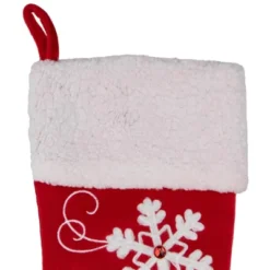 Northlight 20.5-Inch Red And White Velvet With White Snowflake Christmas Stocking -Holiday Decoration Store GUEST cd057838 1cca 419c 9376 7618c11f390e