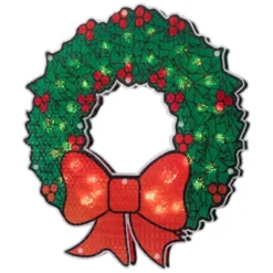 Northlight Lighted Holographic Christmas Wreath Window Silhouette Decoration - 15" -Holiday Decoration Store GUEST cd3a219b ecee 4877 bd3a 0f5daa5313ed