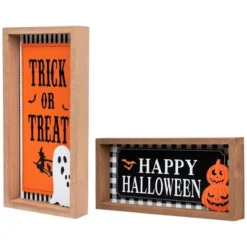 Northlight Happy Halloween Wooden Shadow Box Tabletop Sign - Set Of 2 10 Northlight Happy Halloween Wooden Shadow Box Tabletop Sign - Set Of 2 -Holiday Decoration Store GUEST cd408b0e 4df7 41dc 9c8f 13cbb6f23f49