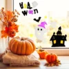 Northlight Haunted House And Ghost Halloween Gel Window Clings - Purple And Black - 15pc