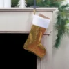 Northlight 19" Gold And Silver Sequin Christmas Stocking With White Faux Fur Cuff