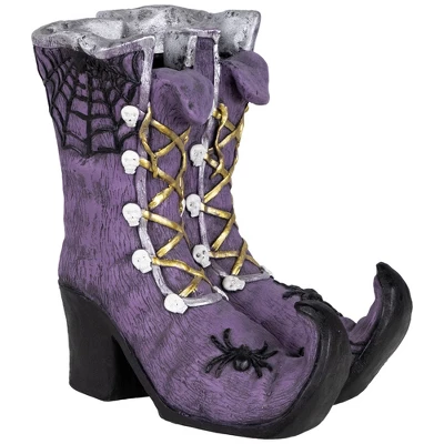 Northlight Ceramic Witch's Boots Halloween Decoration - 15" - Purple 3 Northlight Ceramic Witch's Boots Halloween Decoration - 15" - Purple - Image 3