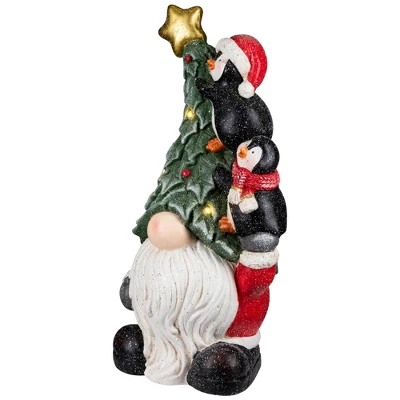Northlight Lighted Gnome With Penguins Christmas Decoration -17" - Clear LED Lights 4 Northlight Lighted Gnome With Penguins Christmas Decoration -17" - Clear LED Lights - Image 4